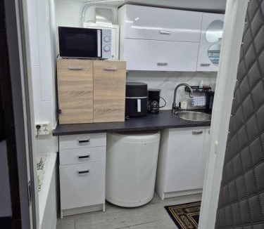 Alesund Apartment | Mały pokój z aneksem kuchennym I łazienką