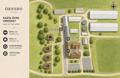 Skara Apartment | Örnsro Boende - Hus och rum