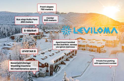 Sirkka Apartment | Leviloma 27 m2 A - Levi Centre Studio Apartment, Sauna, Next to Supermarket, WiFi