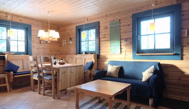 Charming modern log cabin with fireplace