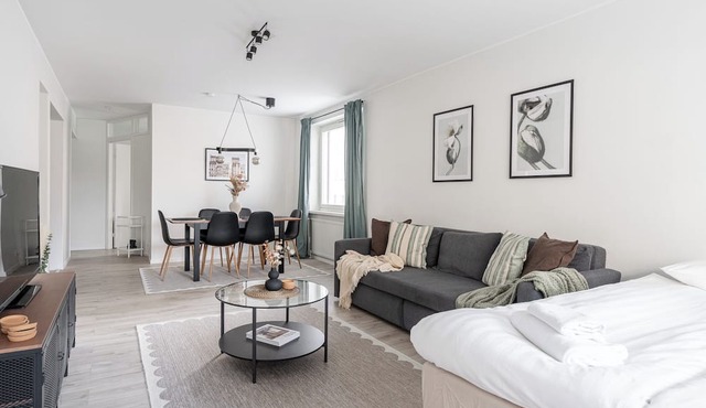 Spacious Downtown Apt with Balcony that Hosts 10 in Tampere