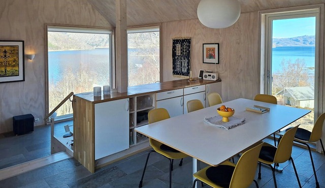 Cabin with sauna and fire pit