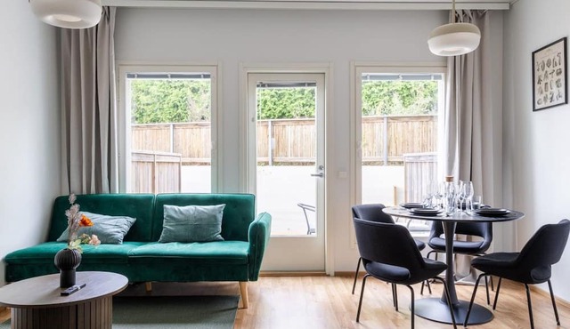 Two-bedroom townhouse with sauna and private garden in Järvenpää