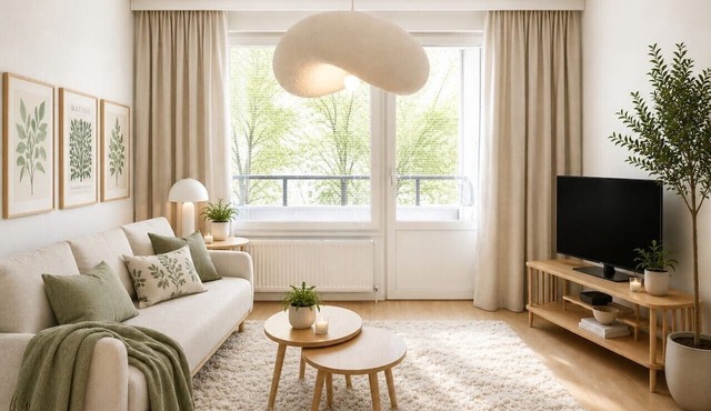 Stylish 1BR Apartment | Private Sauna & Balcony