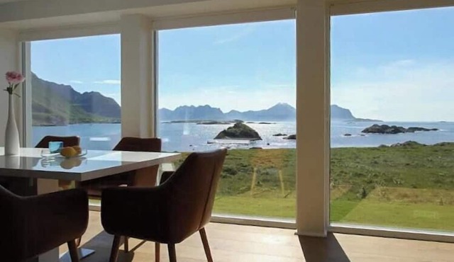 Modern family cabin in fishing village