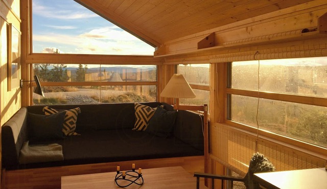 Spacious cabin with panoramic views