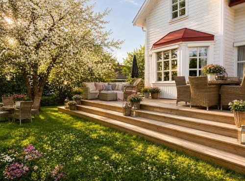 Detached house with terrace and garden close to the sea and town in Svelvik